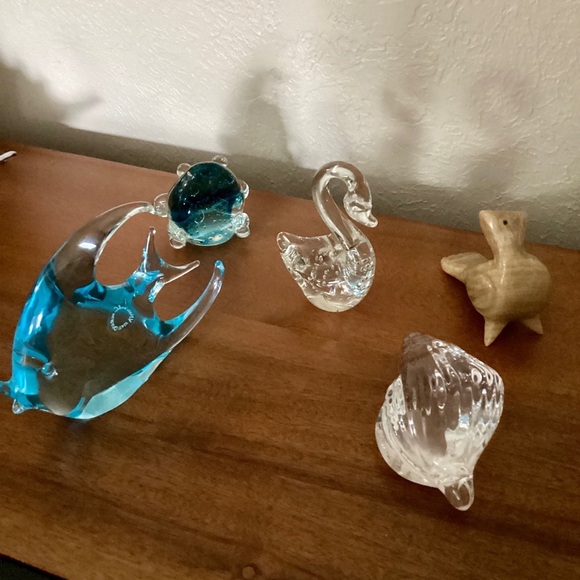 Art Glass Swan Figurine Paperweight Artisan Hand Blown Controlled Bubbles VTG - Picture 4 of 14